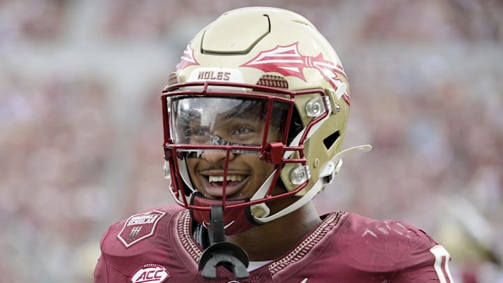 Aug 30, 2025; Tallahassee, Florida, USA; Florida State Seminoles defensive back Earl Little Jr. (0) looks on against the Alabama Crimson Tide during the first half at Doak S. Campbell Stadium. Mandatory Credit: Melina Myers-Imagn Images Aug 30, 2025; Tallahassee, Florida, USA; Florida State Seminoles defensive back Earl Little Jr. (0) looks on against the Alabama Crimson Tide during the first half at Doak S. Campbell Stadium. Mandatory Credit: Melina Myers-Imagn Images
