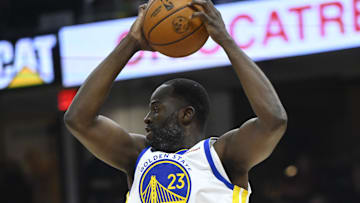 Golden State Warriors forward Draymond Green rebounds against the Cleveland Cavaliers