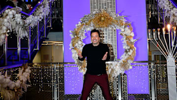 Jimmy Fallon Lights the Empire State Building to Kick Off the 2023 Holiday Music-To-Light Show