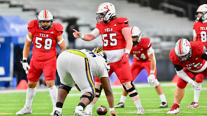 Yelm lost plenty of seniors in its defensive front from last fall, but Shane Creegan (55) will be a key two-way performer in 2024.