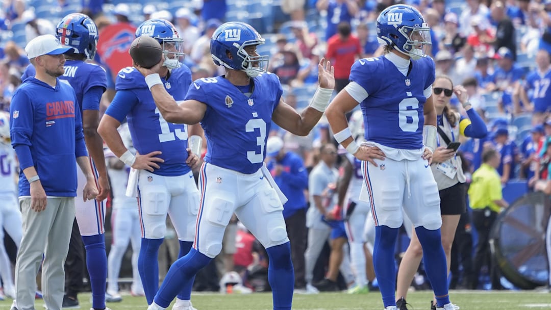 New York Giants - quarterbacks Russell Wilson, Jaxson Dart, and Tommy DeVito