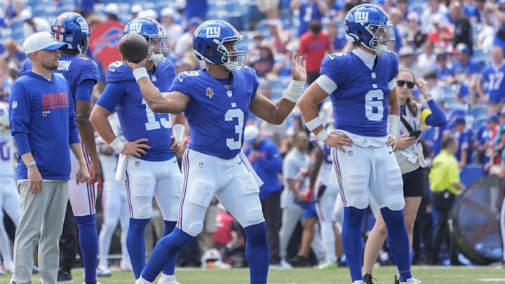 New York Giants - quarterbacks Russell Wilson, Jaxson Dart, and Tommy DeVito
