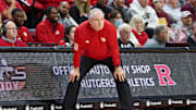 Mar 9, 2025; Piscataway, New Jersey, USA; Rutgers Scarlet Knights head coach Steve Pikiell looks on during the second half against the Minnesota Golden Gophers at Jersey Mike's Arena. Mandatory Credit: Vincent Carchietta-Imagn Images