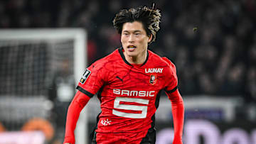 February 16, 2025, Rennes, France, France: Kyogo FURUHASHI of Rennes during the Ligue 1 match between Stade Rennais (Rennes) and Lille OSC (LOSC) at Roazhon Park on February 16, 2025 in Rennes, France. Rennes France - ZUMAm308 20250216_zsp_m308_101 Copyright: xMatthieuxMirvillex