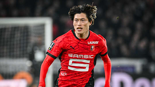 February 16, 2025, Rennes, France, France: Kyogo FURUHASHI of Rennes during the Ligue 1 match between Stade Rennais (Rennes) and Lille OSC (LOSC) at Roazhon Park on February 16, 2025 in Rennes, France. Rennes France - ZUMAm308 20250216_zsp_m308_101 Copyright: xMatthieuxMirvillex
