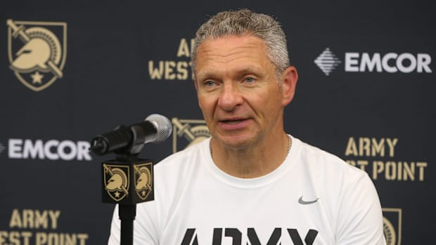 Army football head coach Jeff Monken