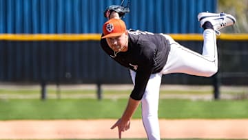 Detroit Tigers pitcher Tarik Skubal throws at batting practice during spring training at TigerTown in Lakeland, Fla. on Friday, Feb. 21, 2025.