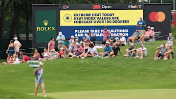 Signage at TPC Twin Cities during the final round of the 2025 3M Open