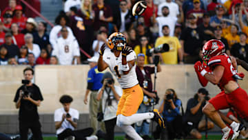 Sun Devils wide receiver Xavier Guillory hauls in a touchdown vs Arizona