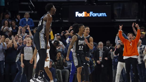 Memphis Grizzlies guard Ja Morant, guard Desmond Bane and forward Jaren Jackson Jr. 