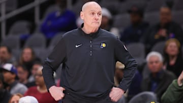 Indiana Pacers head coach Rick Carlisle on the sideline against the Atlanta Hawks.