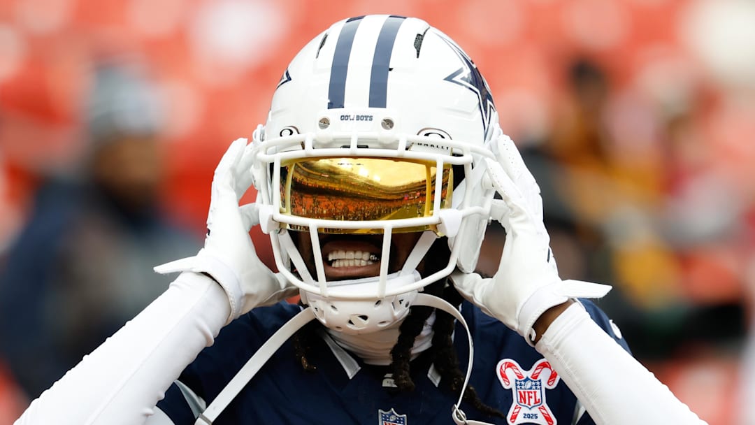 Dallas Cowboys cornerback Trevon Diggs looks on during warmups before the game against the Washington Commanders at Northwest Stadium 
