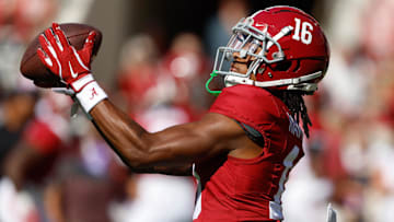 Alabama Crimson Tide wide receiver Jaren Hamilton (16) is transferring to Arizona State.