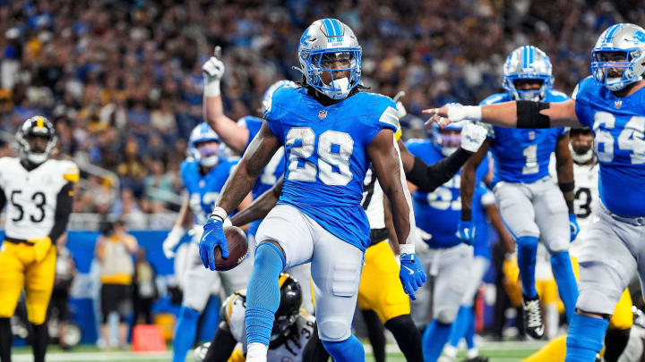 Detroit Lions running back Jermar Jefferson (28)