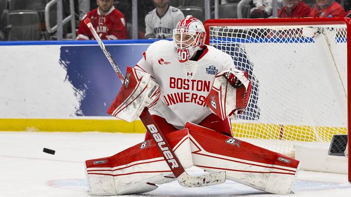 Boston University Terriers goaltender Mikhail Yegorov (40): Jeff Curry-Imagn Images