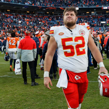 Oct 29, 2023; Denver, Colorado, USA; Kansas City Chiefs center Creed Humphrey (52) after the game against the Denver Broncos at Empower Field at Mile High. Mandatory Credit: Isaiah J. Downing-USA TODAY Sports