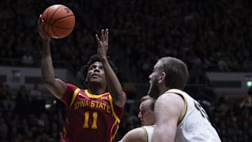 Iowa State is favored against Iowa in college basketball action on Thursday.