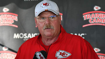 Kansas City Chiefs head coach Andy Reid speaks to the media after training camp at Missouri Western State University.