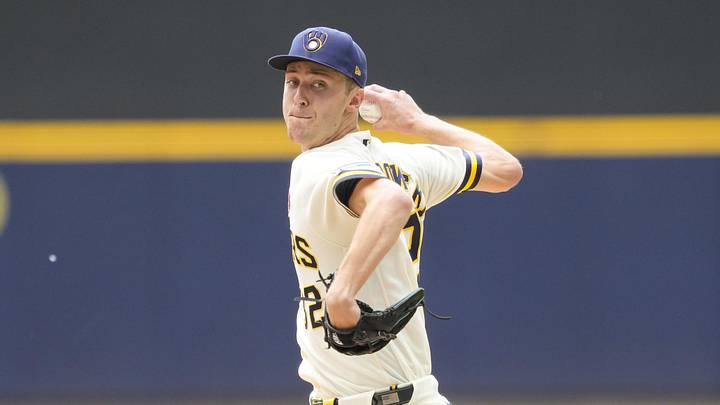 May 25, 2026; Milwaukee, Wisconsin, USA;  Milwaukee Brewers pitcher Jacob Misiorowski (32) throws a pitch during the second inning against the St. Louis Cardinals at American Family Field. Mandatory Credit: Jeff Hanisch-Imagn Images