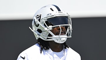 Jun 11, 2025; Henderson, NV, USA; Las Vegas Raiders running back Sincere McCormick (28) looks on between drills during Las Vegas Raiders Minicamp at Intermountain Health Performance Center. Mandatory Credit: Candice Ward-Imagn Images