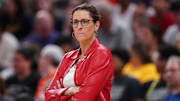 Jul 15, 2025; Boston, Massachusetts, USA; Indiana Fever head coach Stephanie White watches from the sideline as they take on the Connecticut Sun at TD Garden. Mandatory Credit: David Butler II-Imagn Images