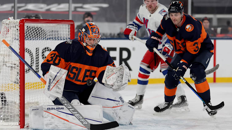 Feb 18, 2024; East Rutherford, New Jersey, USA; New York Islanders goaltender Ilya Sorokin (30)