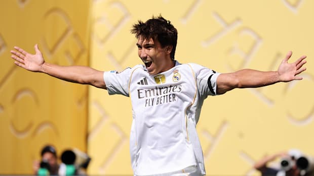 Gonzalo García celebrating one of his four Club World Cup goals.