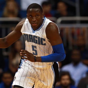 Mar 29, 2016: Orlando Magic guard Victor Oladipo drives to the basket against the Brooklyn Nets during the first quarter at Amway Center.