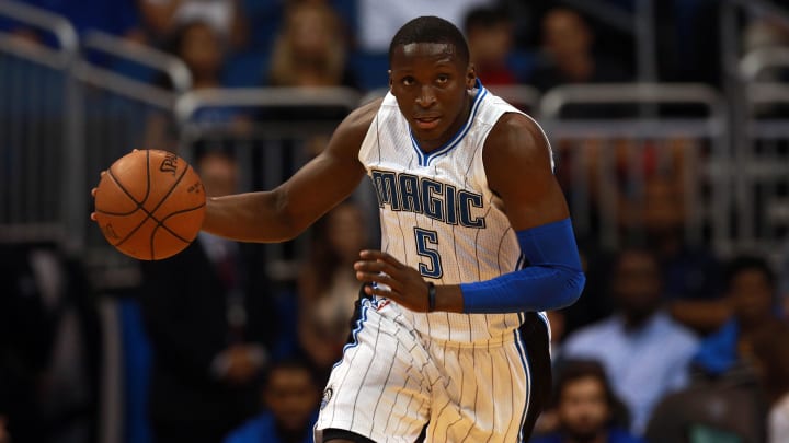 Mar 29, 2016: Orlando Magic guard Victor Oladipo drives to the basket against the Brooklyn Nets during the first quarter at Amway Center.