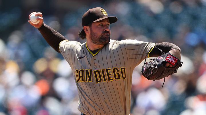 May 6, 2026; San Francisco, California, USA; San Diego Padres pitcher Matt Waldron (61) throws to a San Francisco Giants batter during the second inning at Oracle Park. Mandatory Credit: Scott Marshall-Imagn Images