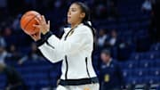 Nov 9, 2025; Storrs, Connecticut, USA; UConn Huskies guard Azzi Fudd (35) warms up before the start of the game against the  Florida State Seminoles at Harry A. Gampel Pavilion. Mandatory Credit: David Butler II-Imagn Images