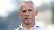 Jul 3, 2025; Chicago, Illinois, USA; Chicago Cubs president of baseball operations Jed Hoyer speaks before a baseball game between the Chicago Cubs and Cleveland Guardians at Wrigley Field.