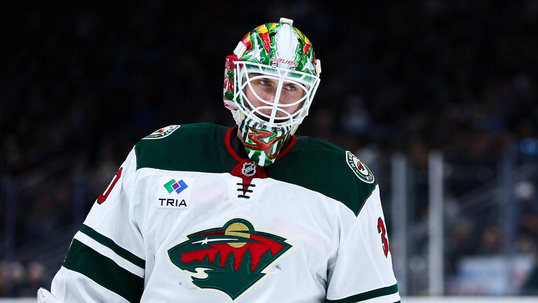 Jan 8, 2026; Seattle, Washington, USA; Minnesota Wild goalie Jesper Wallstedt (30) looks on in between plays in the second period against the Seattle Kraken at Climate Pledge Arena. Mandatory Credit: Kevin Ng-Imagn Images