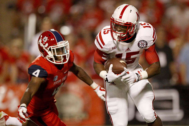 Nebraska Cornhuskers wide receiver De'Mornay Pierson-El returns a punt 86 yards for a touchdown.
