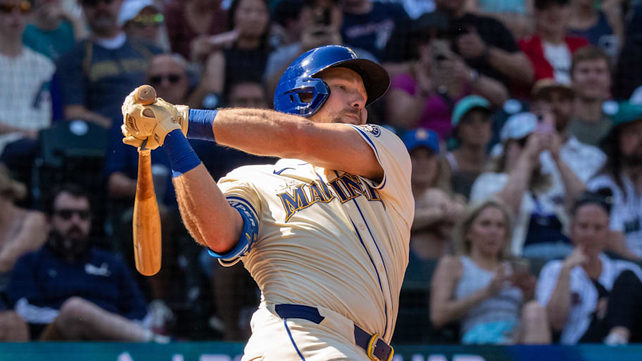 Mariners' Cal Raleigh now holds the record for most home runs by a catcher in a season. | Stephen Brashear-Imagn Images