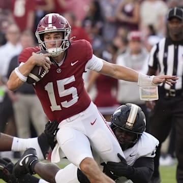 Ty Simpson and Alabama are favored against Missouri on Saturday.