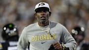 Sep 20, 2025; Boulder, Colorado, USA; Colorado Buffaloes head coach Deion Sanders before the game against the Wyoming Cowboys at Folsom Field. Mandatory Credit: Ron Chenoy-Imagn Images