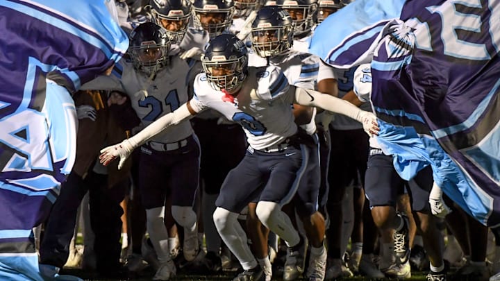 The Dorman Cavaliers take to the field Friday, Nov. 28, 2025, during the SCHSL semi state football game against the Dutch Fork Silver Foxes at Dutch Fork High School in Irmo, South Carolina. The Dorman Cavaliers take to the field Friday, Nov. 28, 2025, during the SCHSL semi state football game against the Dutch Fork Silver Foxes at Dutch Fork High School in Irmo, South Carolina.
