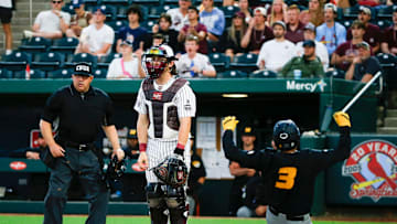 Mizzou's Danny Corona slides safely into home as the Tigers took on the Missouri State Beats at Hammons Field on Tuesday, April 16, 2024