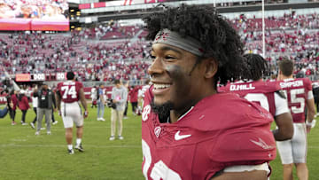 Alabama Crimson Tide running back Justice Haynes (22)