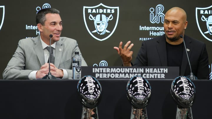 Las Vegas Raiders Introduce Antonio Pierce As Head Coach, Tom Telesco As General Manager