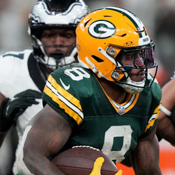 Green Bay Packers running back Josh Jacobs will make his Lambeau Field debut vs. the Colts on Sunday.