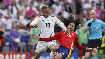 Marc Cucurella di pertandingan Spanyol vs Jerman