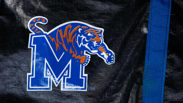 Nov 28, 2020; Annapolis, Maryland, USA; A detailed view of the Memphis Tigers logo on an equipment
