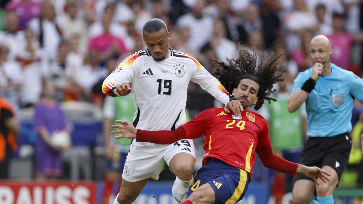 Marc Cucurella di pertandingan Spanyol vs Jerman