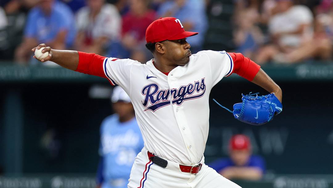 Texas Rangers pitcher Kumar Rocker. Texas Rangers pitcher Kumar Rocker.