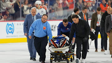 Toronto Maple Leafs blueliner Chris Tanev left the game Philadelphia Flyers following a frightening collision.