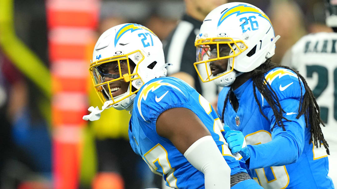 Dec 8, 2025; Inglewood, California, USA;(27) reacts in the first half against the Philadelphia Eagles at SoFi Stadium. Mandatory Credit: Kirby Lee-Imagn Images Dec 8, 2025; Inglewood, California, USA;(27) reacts in the first half against the Philadelphia Eagles at SoFi Stadium. Mandatory Credit: Kirby Lee-Imagn Images