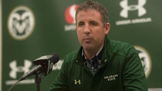 Colorado State football offensive coordinator Joey Lynch talks to media at Canvas Stadium on Thursday, Jan. 16, 2020.

Lynch2