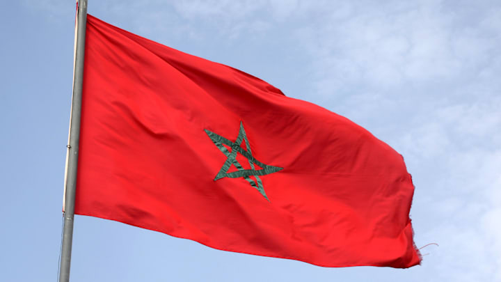 Sep 14, 2014; Marrakech, MOROCCO; Moroccan flags at the 2014 IAAF Continental Cup.